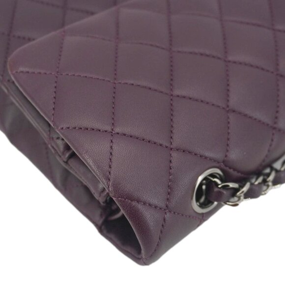 Chanel  Classic Flap Medium Quilted Leather Shoulder Bag Purple - Picture 6 of 16